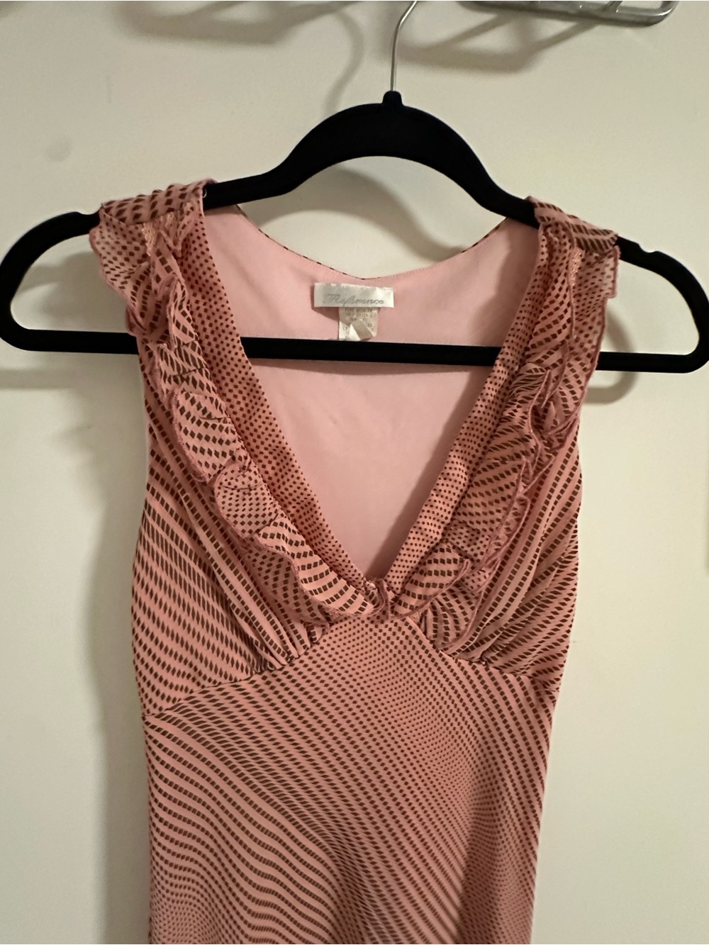 Pink Ruffle V-Neck Maxi Dress by Banana Republic